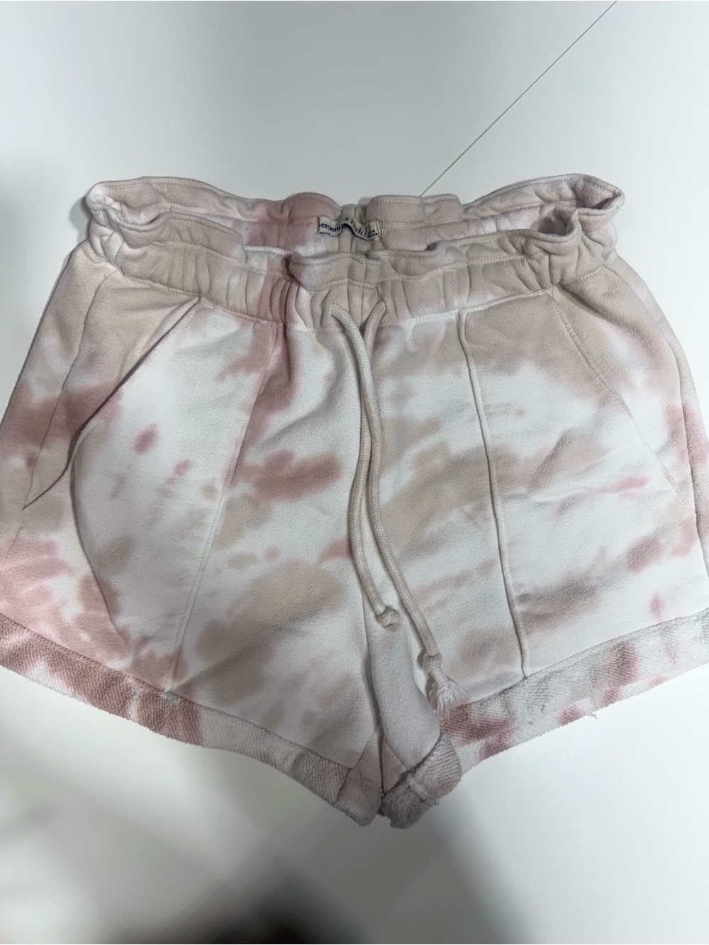Abercrombie & Fitch Pink and Beige Tie-Dye Athletic Shorts